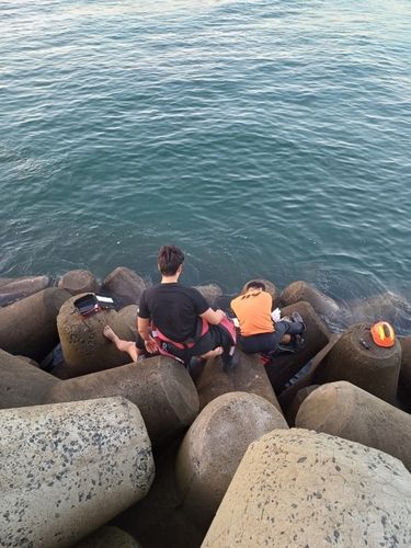 바다에 빠진 낚시객 구조작업 중인 119구급대원