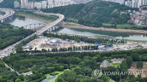 삼표레미콘 성수공장 철거 모습