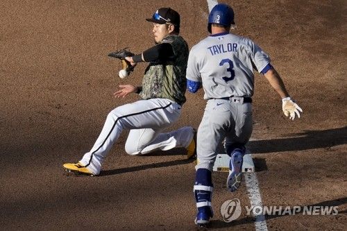 아웃시키는 샌디에이고 최지만