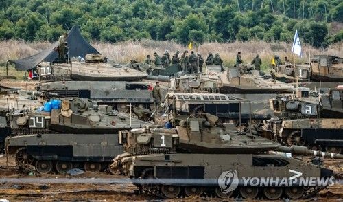 가자지구 인근서 훈련하는 이스라엘군