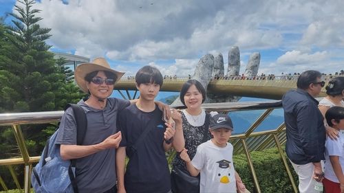 가족들과 여행 중인 김미영 대표