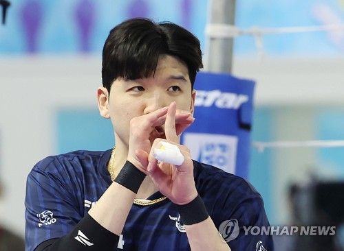 득점 세리머니 하는 정지석