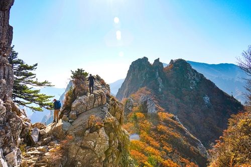 큰새봉 단풍 등산[사진/백승렬 기자]