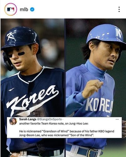 이종범·정후 부자를 소개한 MLB