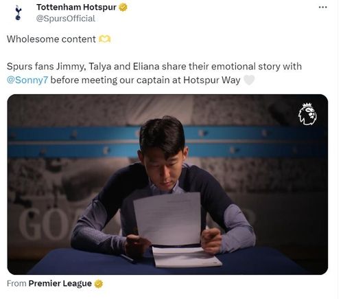 팬의 편지를 읽고 있는 손흥민