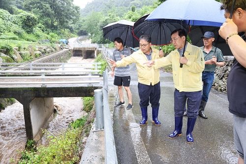 호우 대책 점검하는 김문근 단양군수
