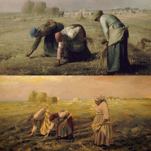 프랑수아 밀레의 '이삭 줍는 사람들'과 영화 '립세의 사계' 속 한 장면