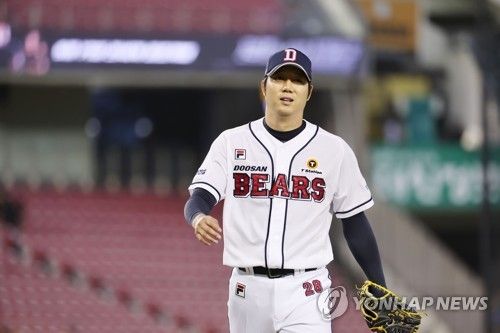 더그아웃 향하는 두산 장원준