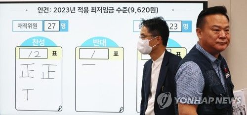 2023년 최저임금이 9천620원으로 결정된 작년 6월 제8차 최저임금위 전원회의
