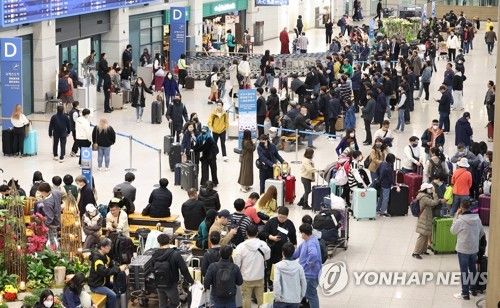 인천공항 1일 평균 이용객 수 코로나 이전대비 66% 수준 회복