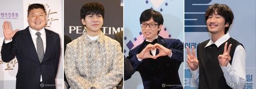 왼쪽부터 강호동·이승기·유재석·이광수