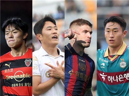 왼쪽부터 고영준, 나상호, 라스, 이진현