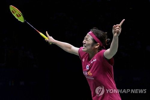 야마구치를 꺾고 기뻐하는 안세영