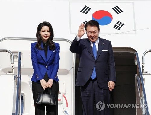 G7 정상회의 마치고 귀국길 오르는 윤석열 대통령