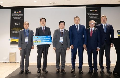 재건회의 참석한 원희룡 국토부 장관과 우크라이나 국회의원들 