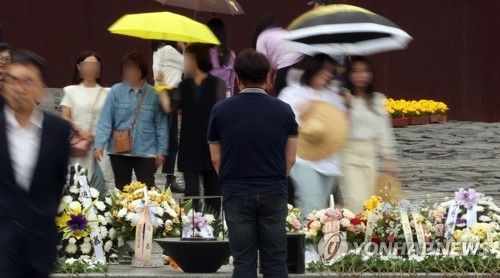 봉하마을 참배행렬