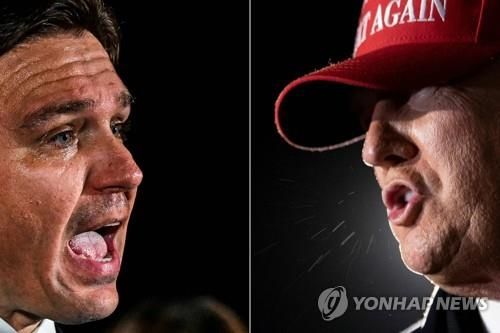 도널드 트럼프 미국 전 대통령(우)과 론 디샌티스 플로리다주지사(좌)