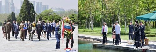 주북 러시아 대사관, 해방탑 헌화하고 주북 중국대사는 최선희 외무상과 낚시