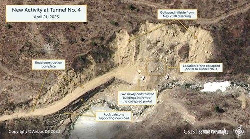 북한 풍계리 4번 갱도 위성사진