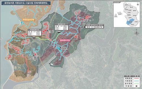 웅천 농어촌 지방상수도 시설 계획평면도