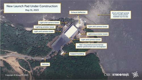 北위성 발사 직후 동창리 인근 해안에 건설중인 새 발사장…"완공단계"