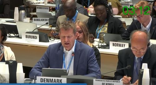 세계보건기구(WHO) 집행이사회에 참석한 방광혁 주제네바 북한대표부 차석대사