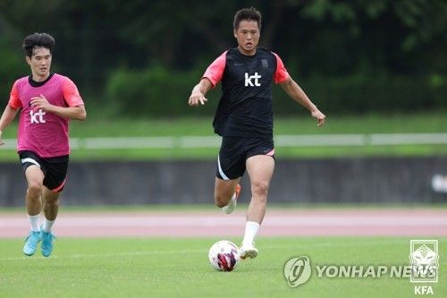 훈련하는 김주성