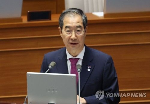 답변하는 한덕수 국무총리