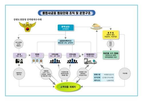 불법사금융 범죄단체 조직 및 운영구조