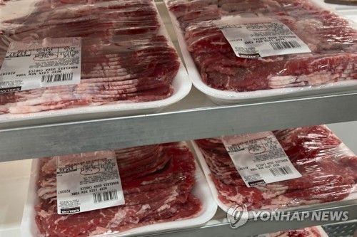 미국 슈퍼마켓에 진열된 쇠고기