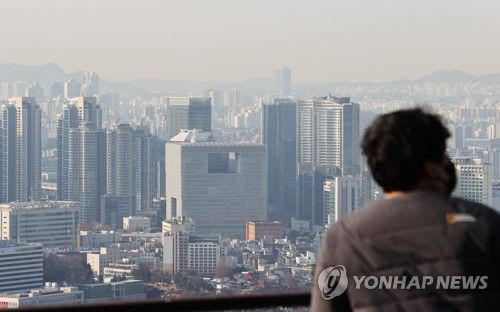 서울 남산에서 바라본 아파트 단지
