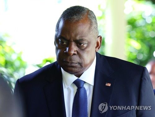 한미일 국방장관 회담 입장하는 로이드 오스틴 미국 국방장관