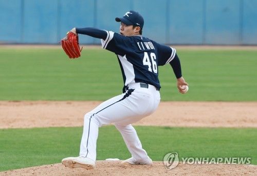 KIA 평가전, WBC 대표팀 투수 원태인 역투