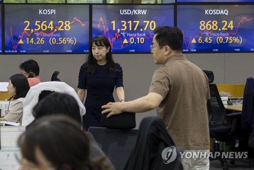 코스피, 0.56% 상승 마감…2,560대