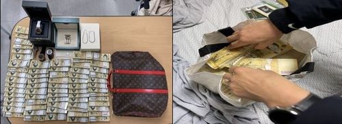 경찰이 압수한 고가 시계 및 압수품