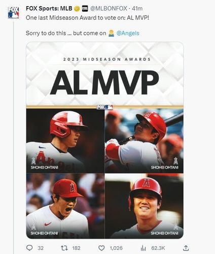 MVP 팬 투표 후보 4명 모두 '오타니 쇼헤이'