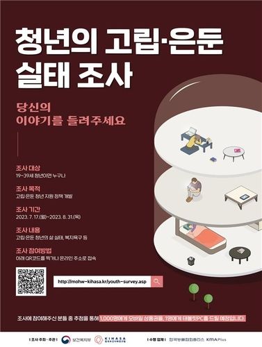 내일부터 고립·은둔 청년 실태조사한다…전국단위 첫 조사 - 2