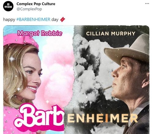 영화 '바비'와 '오펜하이머'를 합성한 '바벤하이머' 이미지