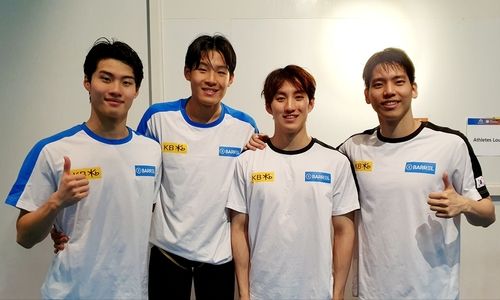 혼계영 400ｍ 한국 기록을 세운 남자 대표팀