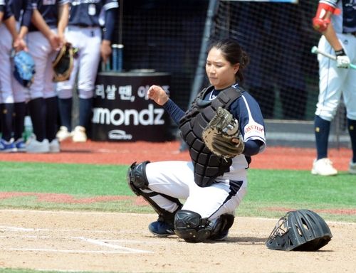 여자야구대표팀 포수 최민희