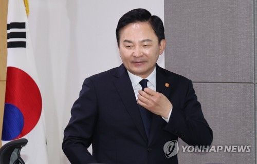 서울~양평 고속도로 가짜뉴스 관련 실무 당정협의회 참석하는 원희룡 장관