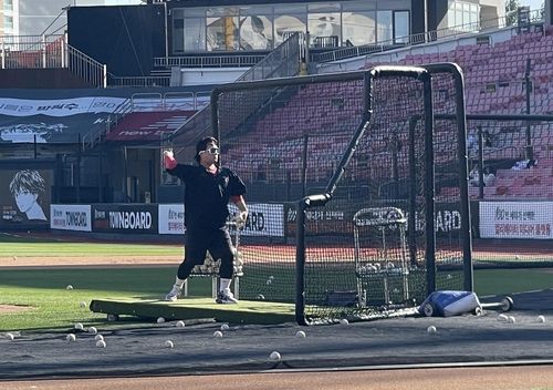 7일 수원 kt전을 앞두고 배팅볼을 던지는 KIA 김선빈