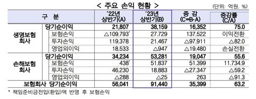 보험사 손익 현황