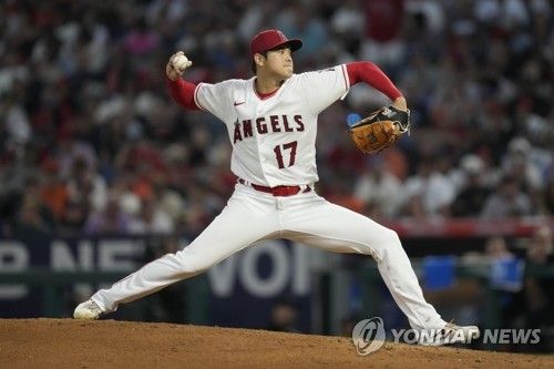오타니 역투 모습.