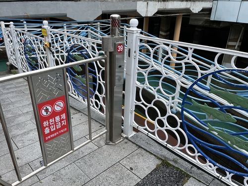 출입 통제된 부산 온천천