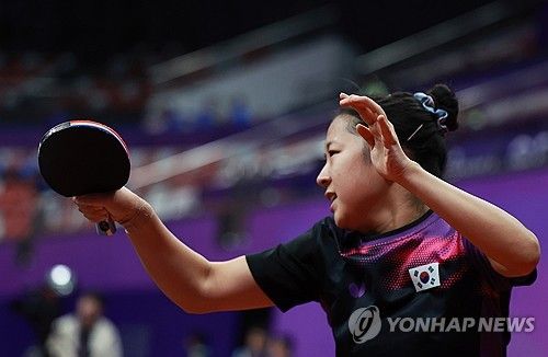 신유빈, 임팩트 있게