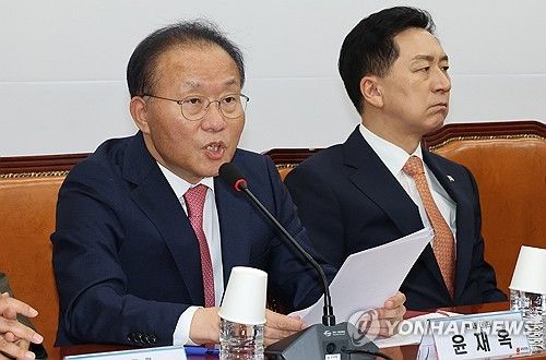 발언하는 윤재옥 원내대표