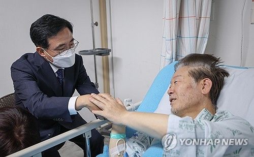 진교훈 강서구청장 후보 만난 이재명 대표