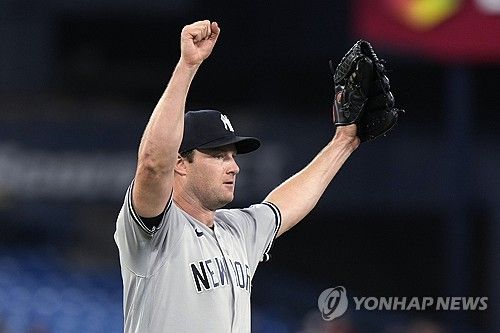 28일 토론토전에서 완봉승을 따낸 양키스 게릿 콜