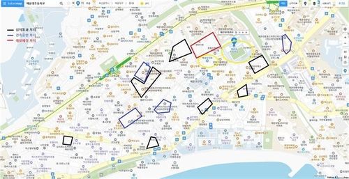 해운대해수욕장과 도시철도 해운대역 사이에 들어설 고층 건물들